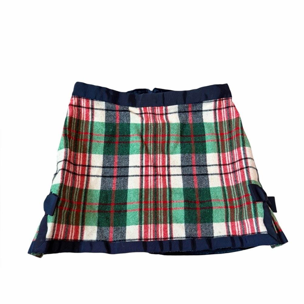 Vineyard Vines Blue Green Red Classic Tartan Plaid Skirt Bows Children’s Sz 12